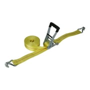 Hyper Tough Brand 2”x27 Tie down Straps with over Size Ratchet Handle 3333lbs, Work Load with DJ-Hooks Single Pack