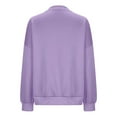thumbnail image 5 of Tiqkatyck Sweatshirt for Women, Women's Fashionable Solid Color Pullover Loose Ribbed Splicing Long Sleeve Pocket Top Sweatshirt Womens Tops Purple, 5 of 5