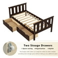 thumbnail image 4 of Bellemave Twin Size Modern Wood Platform Bed with Storage Drawers, Espresso, 4 of 9