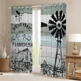 thumbnail image 2 of Garden Windmill Curtains & Drapes Rustic Retro Farm House Country Vintage Barn Door Blackout Curtains,Cottage Lodge Cabin Curtains Winnower Wooden Plank Farmhouse Decor, 2 of 6