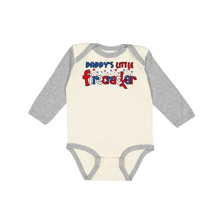 

Inktastic Daddy s Little Firecracker Gift Baby Boy or Baby Girl Long Sleeve Bodysuit