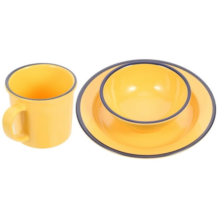 

Frcolor Retro Melamine Tableware Sets Yellow 7.09 x 7.09 x 1.18 Inches 333 g
