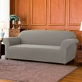 thumbnail image 2 of 2024 Solid Print Polyester Loveseat Slipcover  Chocolate, 2 of 6