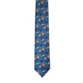 thumbnail image 2 of ROMARIO MANZINI Orange, Blue Floral on Royal Blue PRINTED DESIGN TIE, 2 of 3