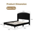 thumbnail image 6 of Shininglove Queen Size Modern Deluxe Platform Bed Frame Button Tufted Upholstered Bed Frame with Strong Wood Slats Support, Black, 6 of 7