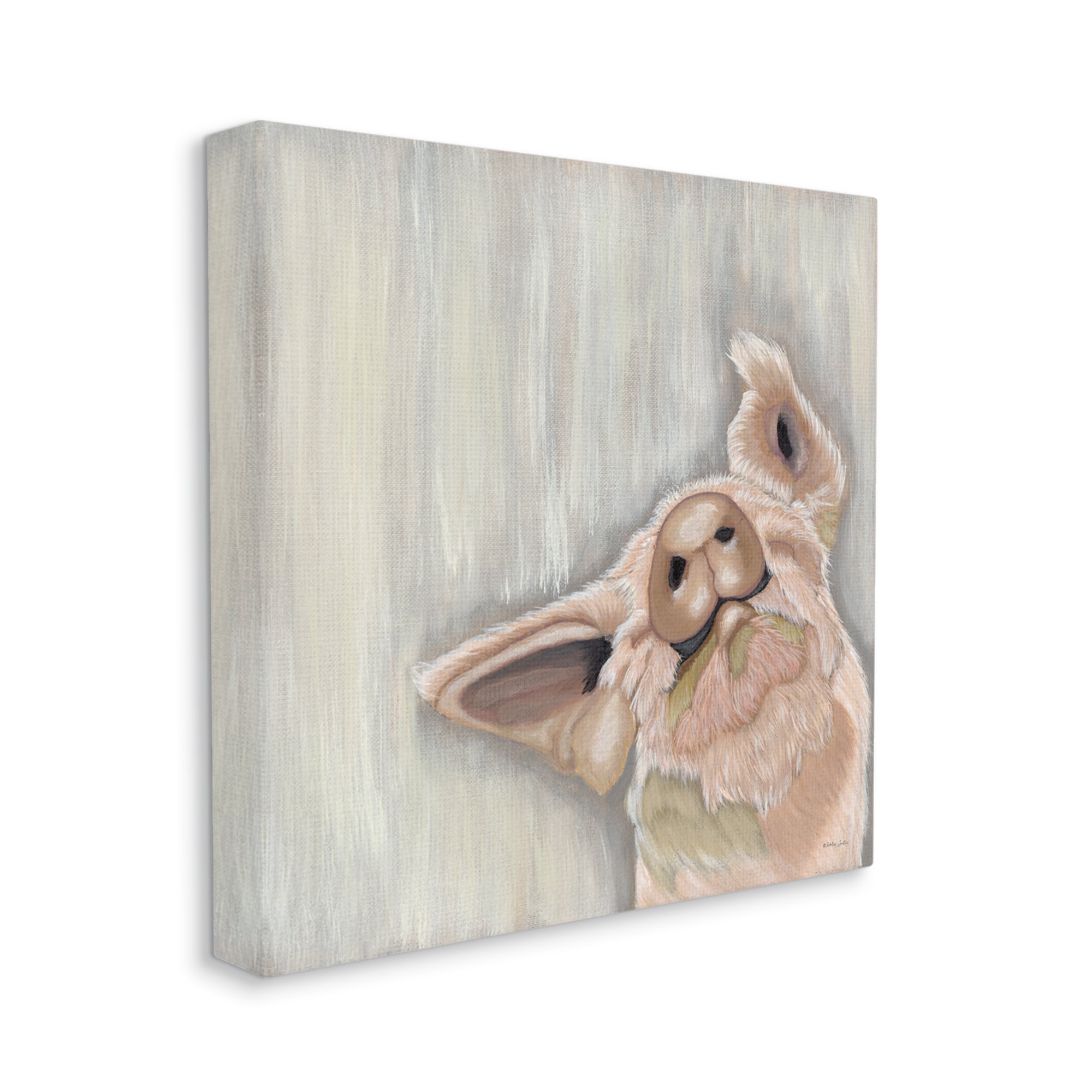 Stupell Industries Pig Looking Upward Animals & Insects Painting Gallery Wrapped Canvas Print Wall Art, 24 x 24