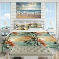 thumbnail image 2 of Designart "Mirage Of Green And Orange Bamboo In The Tropics I" Tropical Bedding Covert Set - Tropical Bed Set With 2 Shams, 2 of 5