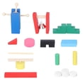 thumbnail image 1 of 1 Set Wooden Domino Blocks Building Toy Funny Dominoes Games Educational Toys, 1 of 5