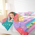 thumbnail image 4 of Homewish Dreamy Unicorn Teens Bedding Comforter Set, Girly Pink Cartoon Animal Twin Comforter Sets, Rainbow Plant Reversible Bedding Set, Luxury Bedroom Decor, 2-Piece, 4 of 8
