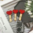 thumbnail image 2 of 100 pinzas de madera (rojas) para fotos, miniclips de fotos de madera de 3,5 cm a para fotos, decoración, pasatiempos creativos, 2 of 3