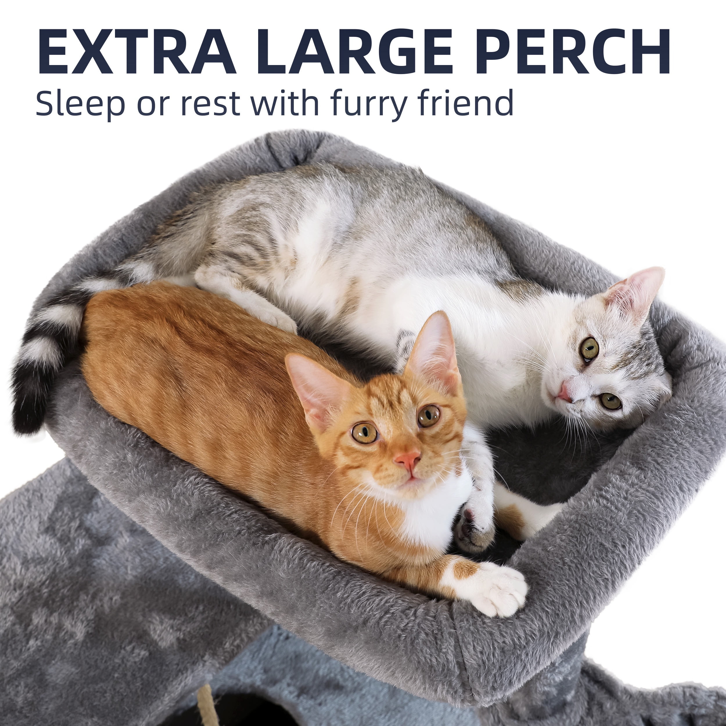 Vibrant Life 50inch Cat Tree Tower with Large Condo and Perch for Indoor Cats, Gray