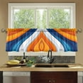 thumbnail image 4 of Yayeee Kitchen Curtains Tier Set of 2 Light Filtering 57"x24" Over Sink Window Panels, Orange Abstract Wavy, 4 of 7