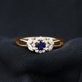 thumbnail image 3 of Rosec Jewels Real Blue Sapphire Flower Engagement Ring for Women - AAA Quality - Sapphire Moissanite Ring - with Jewelry Box, 10K Yellow Gold, US 7.50, 3 of 9