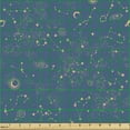 thumbnail image 2 of Ambesonne Bohemian Fabric by the Yard Upholstery, Moons Constellation Plot, 1 Yard, Dark Sky Blue and Peach, 2 of 5