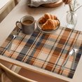 thumbnail image 3 of Orange Blue Checkered Placemats Set of 2 Fall Farmhouse Buffalo Plaid Place Mats Indoor Wipeable Table Mats Washable Cloth Dining Table Placemats for Kitchen Holiday Party Home Decor 13x19 Inch, 3 of 9