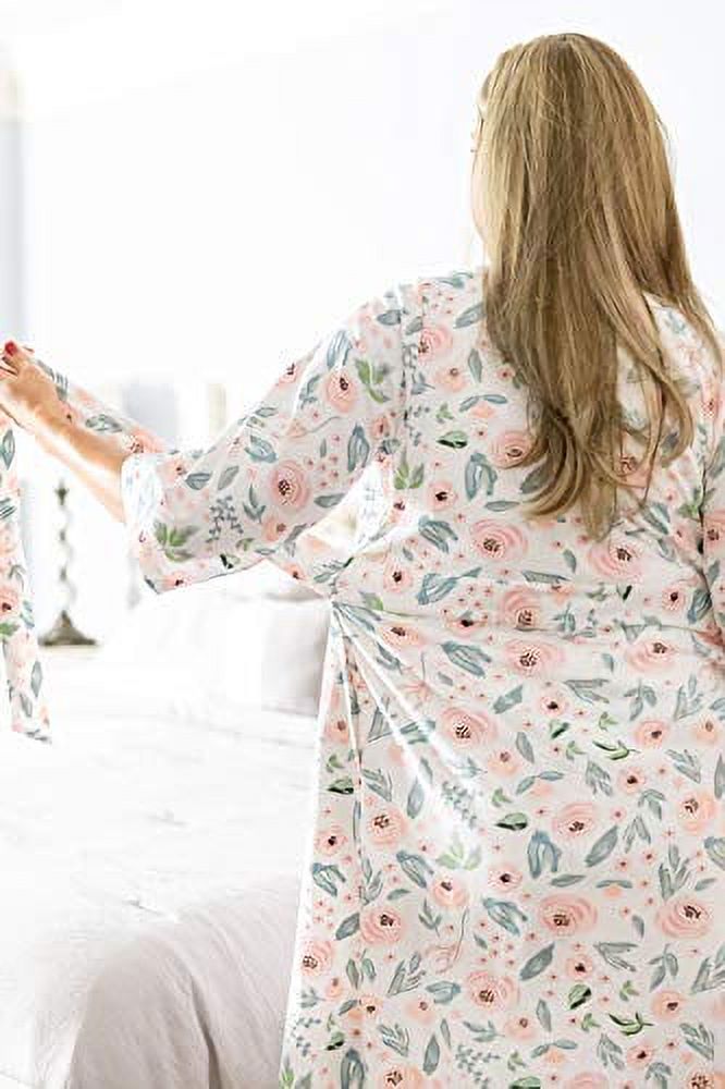 3 in 1 Maternity Labor Delivery Nursing Hospital Birthing Gown & Matching Robe (L/XL pre pregnancy 12-20, Ivyrobe/GreyLG) - image 5 of 6