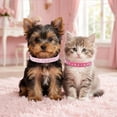 thumbnail image 5 of Mumup 3Pack Small Dog Collars Bling Puppy Collars Diamond Pet Collars PU Leather Sparkly Rhinestone Glitter Adjustable Jewelry Neck Collars for Small Pet, 5 of 7