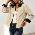 thumbnail image 5 of Vintage Jacket Women Fall Cozy Corduroy Long Sleeve Jackets Lapel Collar with Pockets Winter Warm Barn Jacket Bottom Down Casual Trendy Daily Outerwear, 5 of 9