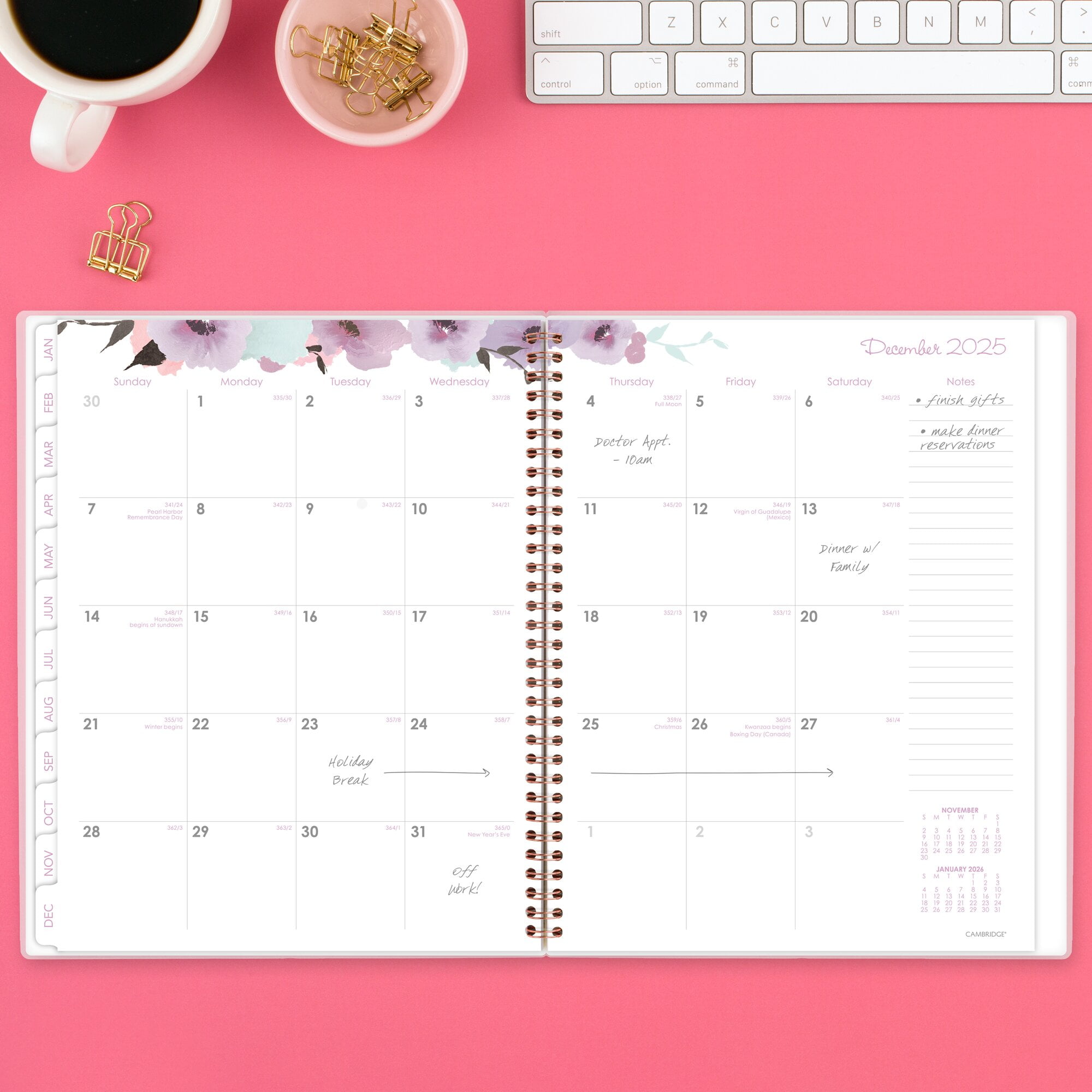 Cambridge Mina 2025 Weekly Monthly Planner Large 8 12 x 11 - Planners