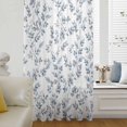 thumbnail image 5 of Blue Leaves Sheer Curtains 54 Inches Long, Summer Botanical Elegant Pastoral Light Filering Curtains, Breathable Simi Curtain Privacy Drapes for Kitchen Bathroom Lightweight Small Window Treatment, 5 of 9