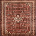 thumbnail image 1 of Ahgly Company Machine Washable Indoor Square Traditional Orange Salmon Pink Area Rugs, 8' Square, 1 of 7