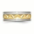 thumbnail image 3 of Stainless Steel Yellow Plated 8mm Ring Man Wedding Fancy  For Dad Mens  For Him, 3 of 10