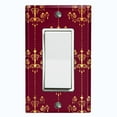 thumbnail image 1 of Metal Light Switch Plate Cover Elegant Burgundy Chandelier Damask DAM079, 1 of 1