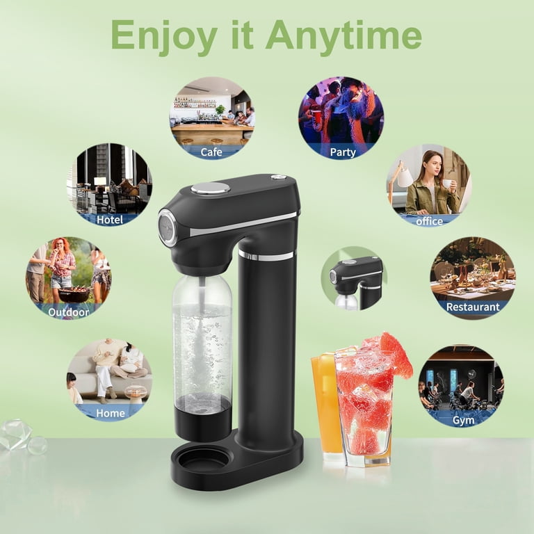QINIUXO Soda Maker,Sparkling Water Maker with 1L Bottle & Pressure