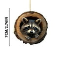 thumbnail image 3 of chaungfeng 2.8 Inch Animal Christmas Ornament, Forest Animal Decoration Mouse Raccoons Pattern Acrylic Ornament, Animal Christmas Tree Decorations 2D Flat Animal Hanging Decorations, 3 of 5