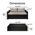 thumbnail image 6 of Serta Laguna Brown Wicker Outdoor Patio Furniture Collection Storage Sofa & Coffee Table Set Black Wicker, 6 of 10
