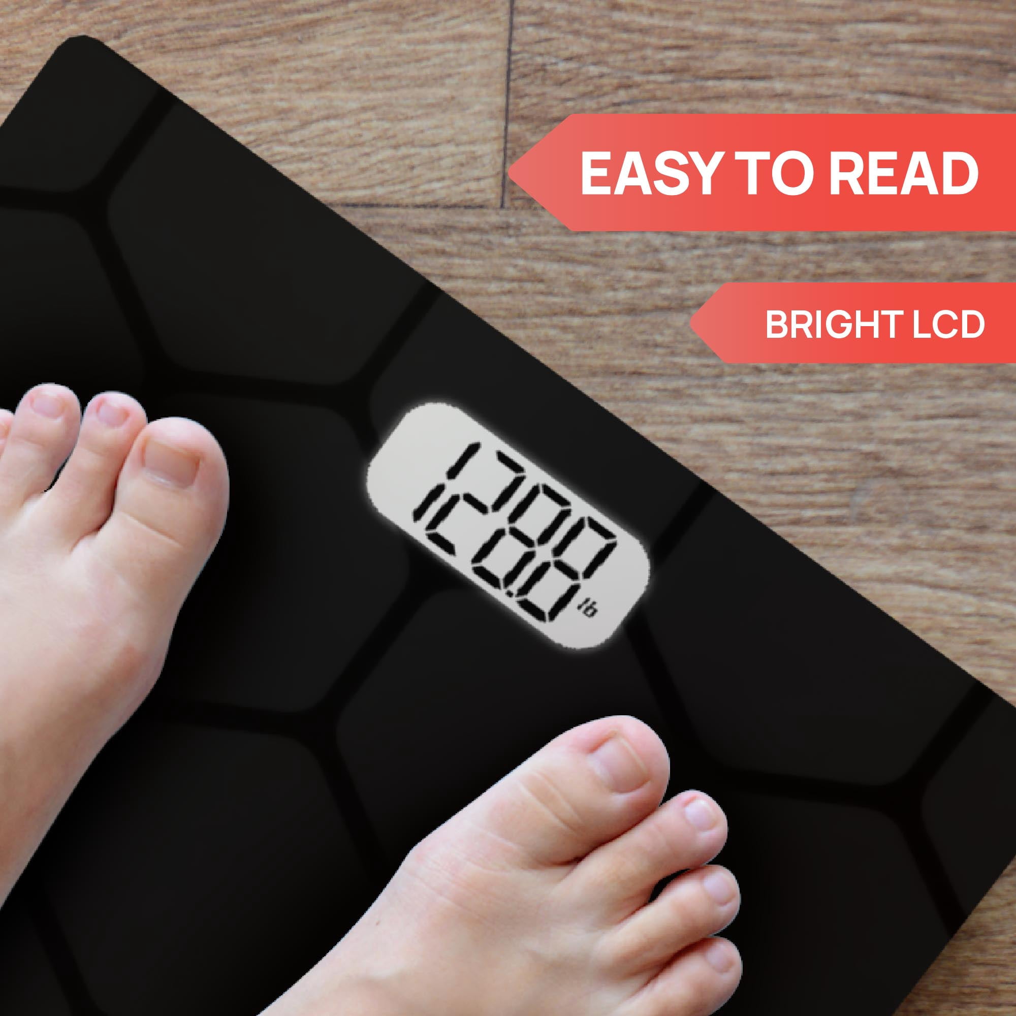 INEVIFIT Bathroom Scale, Highly Accurate Digital Body Weight Scale Up to 400lbs - Black