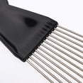 thumbnail image 3 of Black Stainless Steel Afro Fan Metal Lifting Pick Comb Hair Fork Brush for Curly Hair Styling Tool, 3 of 6