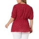 thumbnail image 4 of Women's Plus Size PolDots Blouses V Neck Button Front Short Sleeve Wrap Peplum Top Red 3X, 4 of 7