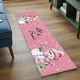 thumbnail image 4 of Pink Christmas Snowman Runner Rug 2x6 FT, Non Slip Hallway Carpet, Xmas Birds Winter Snowflake Washable Soft Floor Carpet Throw Runner Carpet Long Rug for Entryway Kitchen Bedside Sliding Door, 4 of 9