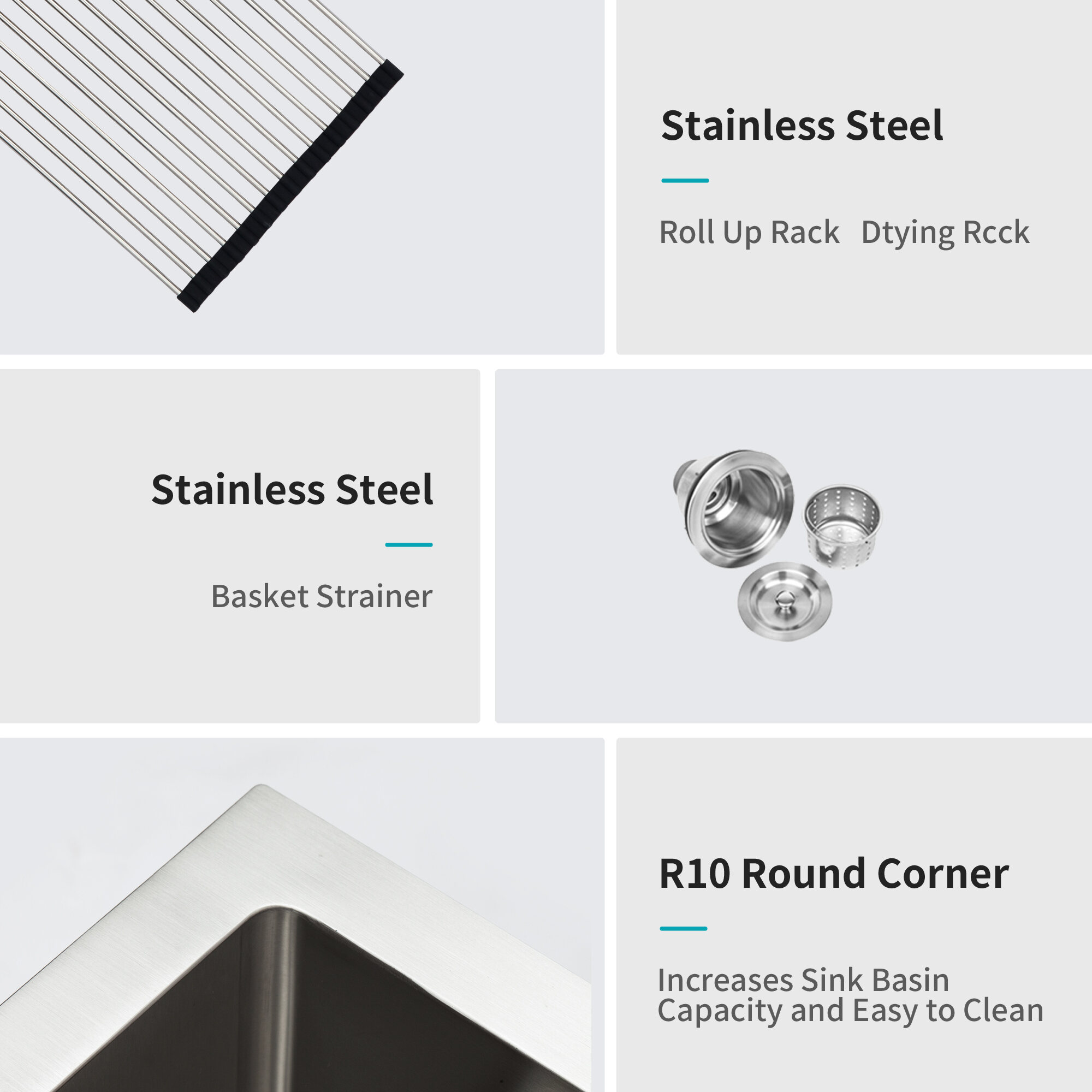 Stainless Steel Kitchen Sink 33 x 19 x 10 inch Kitchen Sink Drop In 16 Gauge Stainless Steel 33" Single Bowl Topmount Kitchen Sink Basin,Single Bowl Kitchen Sink