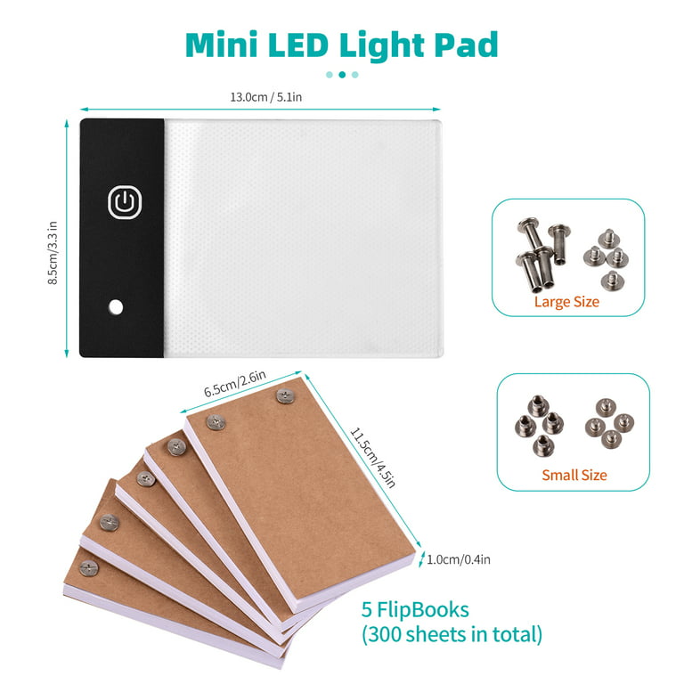 Nordic Flip Book Kit With Light Pad 13.0 * 8.5 * 0.4cm / 5.1 * 3.3