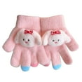thumbnail image 2 of NAISIBABY Kids Girls Knitted Gloves, Stretchy Cute Soft Thermal Winter Outdoor Play Snow Mittens Pink Free Size, 2 of 4