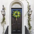 thumbnail image 4 of Artificial Wreaths for Front Door, 20 Inch Spring Summer Wreath with Green Forsythia Hydrangea and Blue Cosmos for Home Wedding Party Wall Decor, 4 of 4