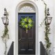 thumbnail image 4 of Artificial Wreaths for Front Door, 20 Inch Spring Summer Wreath with Green Forsythia Hydrangea and Blue Cosmos for Home Wedding Party Wall Decor, 4 of 4