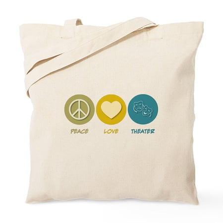 CafePress - Peace Love Theater Tote Bag - Unisex Canvas Tote Bag Beige 1-Piece