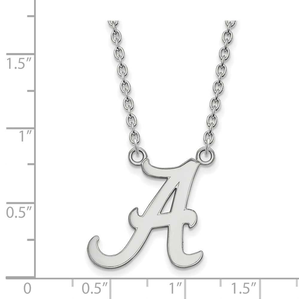Solid 925 Sterling Silver University of Alabama Small Pendant 12mm x 19mm