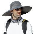 thumbnail image 1 of Sombrero de visera solar de ala grande, sombrero de pescador con máscara transpirable de verano para hombre, sombrero informal para exteriores, 1 of 6