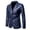 Blue, variant on Men's Faux Leather Blazer Jackets Notch Lapel Long Sleeve 2 Button Slim Fit Sports Coat Single Breasted Pockets Burgundy 42