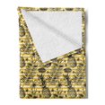 thumbnail image 2 of Tropical Soft Flannel Fleece Throw Blanket, Exotic Hawaiian Nature Sketchy Pineapples Flowers and Palms, Cozy Plush for Indoor and Outdoor Use, 50" x 70", Yellow Grey, by Ambesonne, 2 of 5