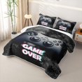 thumbnail image 3 of Homewish Modern Gaming Controller Twin Quilt Set,Game Over Print Twin Coverlet Set,Black,2-Piece, 3 of 7