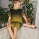 thumbnail image 4 of Balery Gold Glitter Gradient Conjunto de Pijama Infantil de Manga Corta con Estampado – Ropa de Dormir de Algodón Suave-X-Large, 4 of 6
