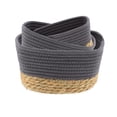 thumbnail image 6 of Evideco French Home Goods Stackable Cotton Storage Basket Gray Texture/Embroidery (3 Pack), 6 of 8
