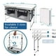 thumbnail image 3 of CampLand Mesa de camping plegable para exteriores con aluminio, ligera, altura ajustable con organizador de almacenamiento, mesa de picnic para barbacoa, fiesta, camping (blanco), 3 of 5