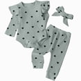 thumbnail image 4 of Toddler Baby Girl Summer Outfit Romper Pants Bow Headband & Hat Sets Newborn Infant Clothes, 4 of 4