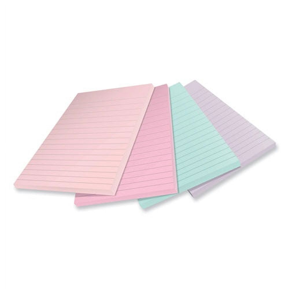 100% Recycled Paper Super Sticky Notes, Unruled, 3" x 3", Assorted Oasis Colors, 70 Sheets/Pad, 12 Pads/Pack | Bundle of 5 Packs
